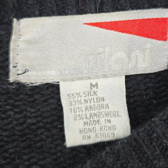 Vintage Wool Silk Black Sequin Sweater 80’s Gothic Sweater Jumper Glam - Picture 8 of 8